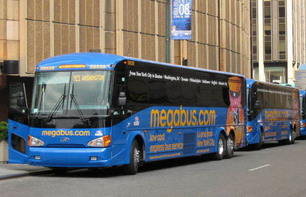 Megabus with route number.