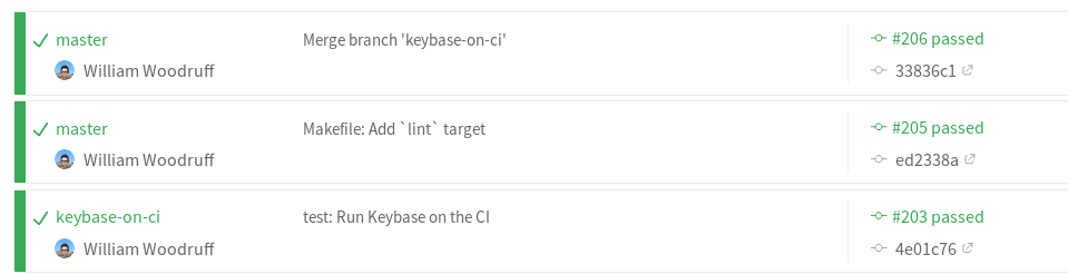 CI Tests with Keybase installed